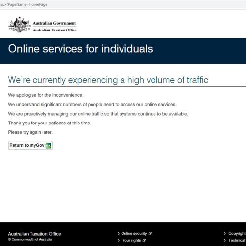 ATO Website Crashes Less Than Half An Hour Into The New Financial Year